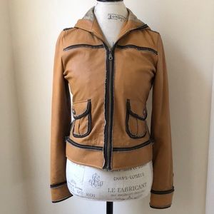 My Tribe Leather Hooded Jacket *fully lined*